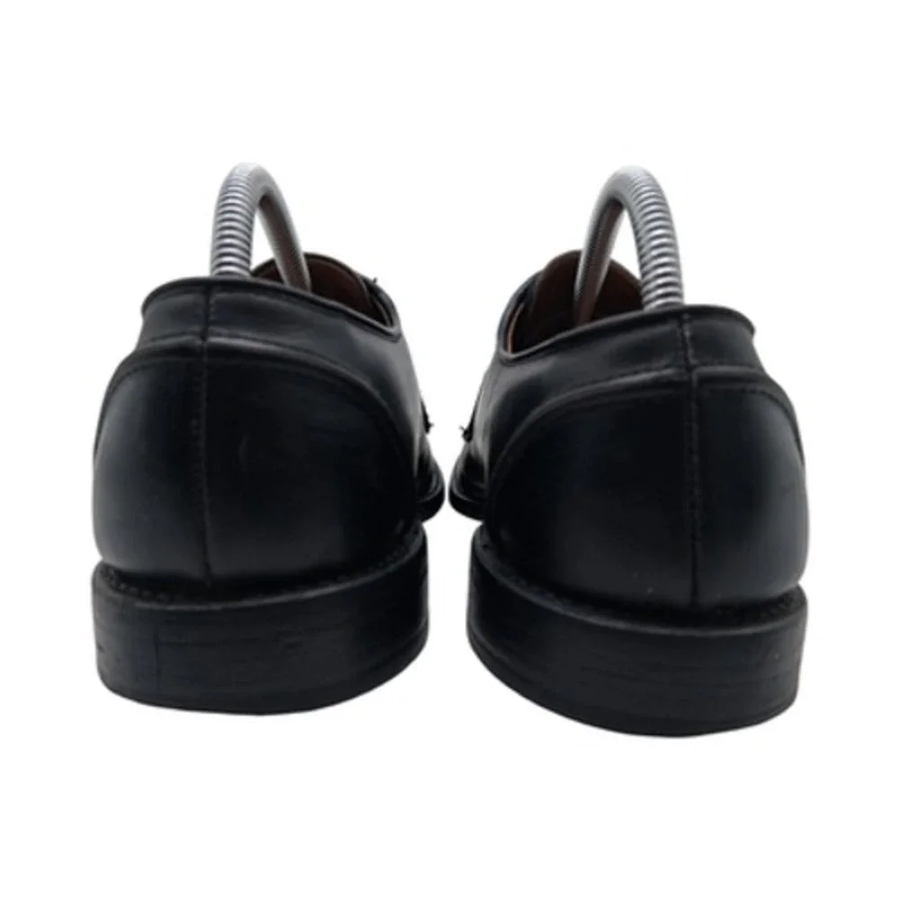 Allen Edmonds Hancock Shoes Mens Size 9 Black Leather Apron Toe Derby Made USA